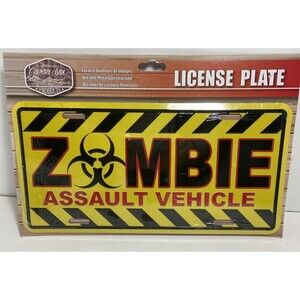 Zombie Assault Vehicle Novelty Metal License Plate Tag nip